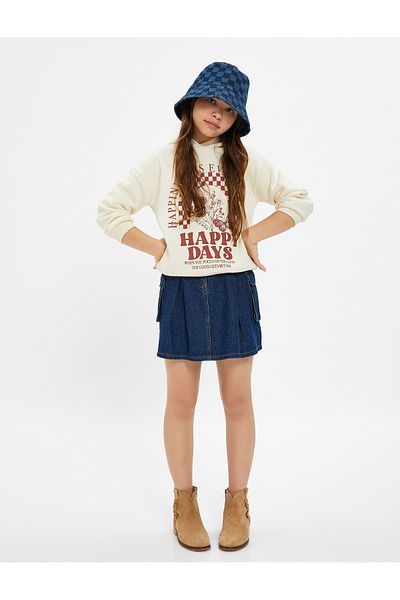 Koton Дънкова пола Mini Cargo Pocket Cotton