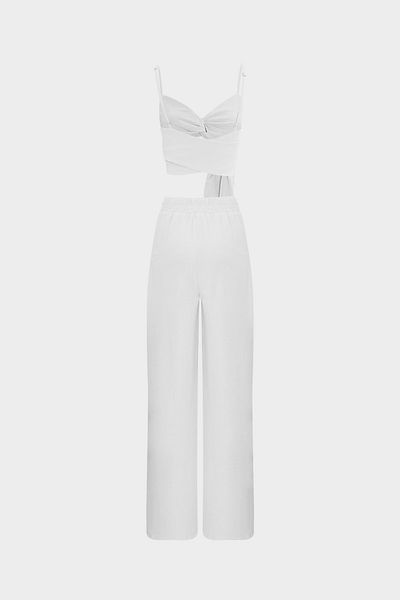 Açelya Okcu Women's Premium Bustier Blouse and Palazzo Pants Set