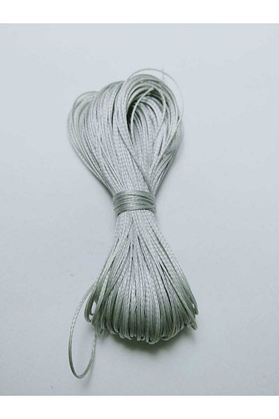Eskişehir hobi sanat Σχοινί μακραμέ Βραζιλίας χωρίς κερί 20 μέτρων - Σχοινί σχεδίασης κοσμημάτων με γκρι χρώμα 1 mm