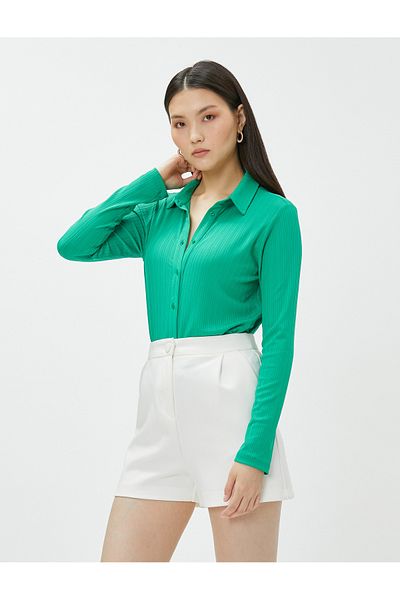 Koton Striped Shirt Slim Fit Long Sleeve
