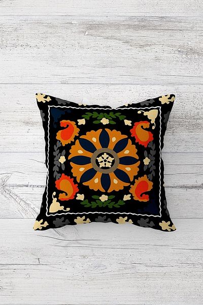 on the clouds Bohemian Ethnic Patterned Hidden Zippered Throw Pillow Seat and Pillow Set - 4 Pieces