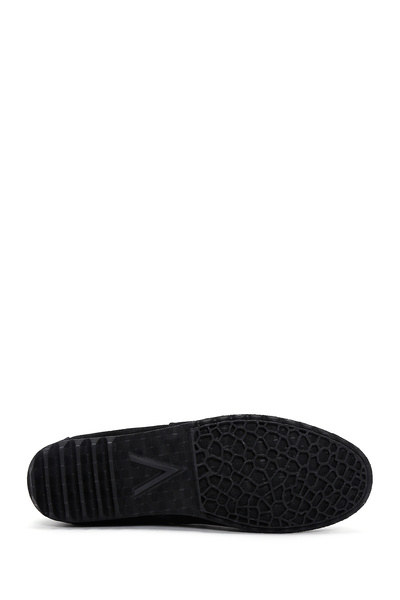 Derimod Black Suede Men's Loafer - Tasseled Leather