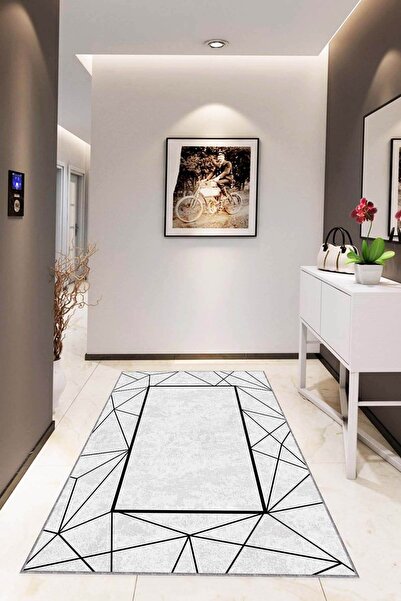 NeluxHome Dijital Baskılı Dekoratif Halı Kaymaz Taban Makinede Yıkanabilir Rv012