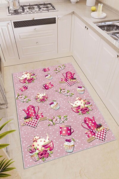 RugViva Dijital Baskı Kaymaz Taban Makinede Yıkanabilen Mutfak Halısı Ar389