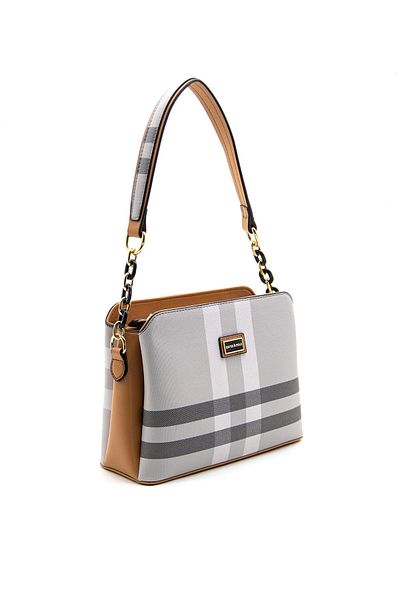 Silver Polo A.Taba SP937 - Silver & Polo Gray Women's Shoulder Bag