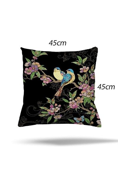 on the clouds Zippered Pillow Case Bird Tree Pattern Throw Pillow Case Seat Pillow Case