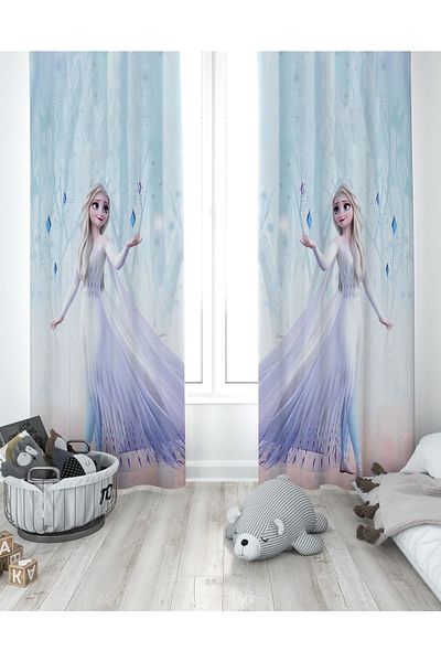 EVPANYA Princess Elsa Lightout σατέν κουρτίνα φόντου (τιμή μονής πτέρυγας)