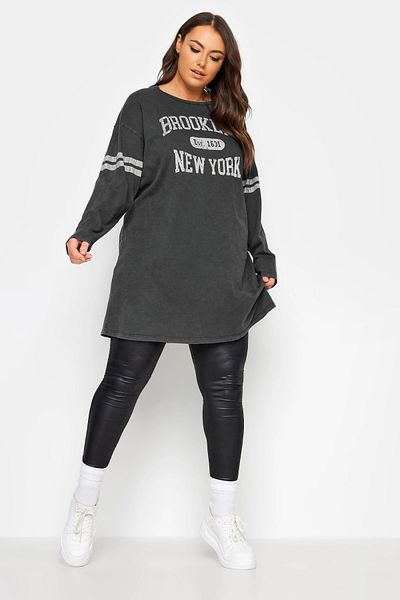 Stil Diva Large Size Crew Neck Long Sleeve Printed Washable T-shirt302843