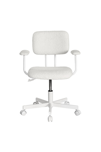Adore Mobilya Teddy Ofis ve Çalışma Sandalyesi-Beyaz 64x74-83x63 cm