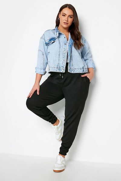 Stil Diva Pantaloni de jogger slim cu talie elastică și picior de mărime mare 303013