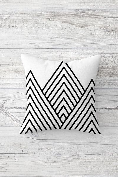 on the clouds Triangle And Lines Patterned Hidden Zippered Throw Pillow Cover Sofa Pillow Cover Set(4pcs)