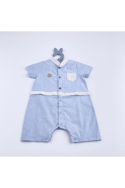 Bip Baby Bon Chic Baby Bebek Çocuk Mavi Keten Tulum