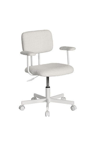 Adore Mobilya Teddy Ofis ve Çalışma Sandalyesi-Beyaz 64x74-83x63 cm