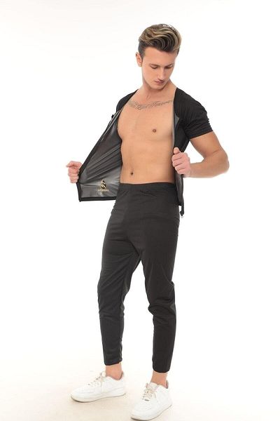 SAUNA SUIT Maximum Leggings and Zippered Short Sleeve Set