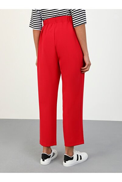 Benin Red Benin Stitching Detailed Trousers
