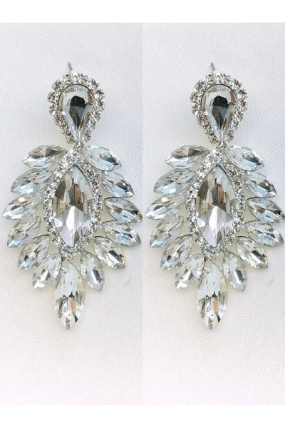 safhas Women's Earrings Crystal Stone Henna Wedding Bridal Earrings – Bijoux Earrings – Bijoux Earrings – Bijoux Earrings