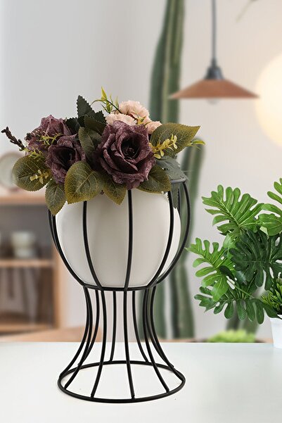 Begüsa Prag Vazo Siyah Beyaz Cam