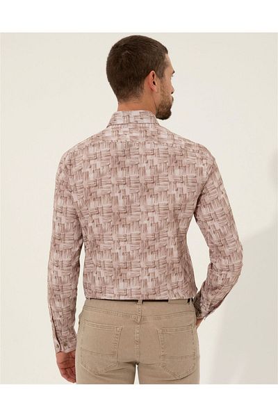 Pierre Cardin Μπεζ πουκάμισο Slim Fit - Μοντέλο G021SZ004