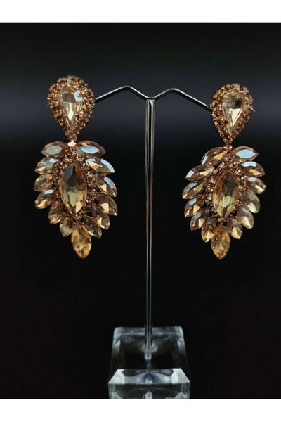 safhas Women's Earrings Crystal Stone Henna Wedding Bridal Earrings – Bijoux Earrings – Bijoux Earrings – Bijoux Earrings