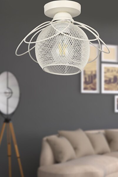 Begüsa Ares Tavan Montaj Tekli Avize Beyaz