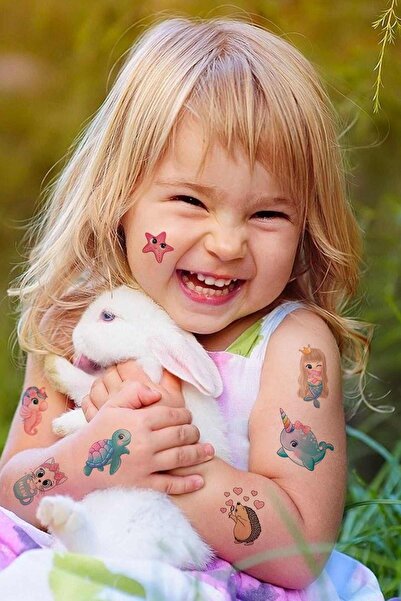 BP Tattoo Renkli Deniz Kızı Çocuk Dövmesi