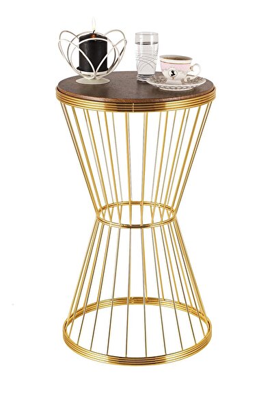 Begüsa Aytuğ Sehpa Gold Ahşap Ceviz