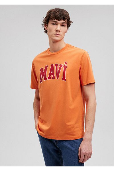 Mavi Πορτοκαλί T-Shirt με λογότυπο Loose Fit / Loose Relaxed Fit0611711-71439