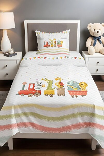 EVPANYA مجموعة بيكيه منقوشة على شكل قطار سفاري موسيقي (160 × 230 سم)