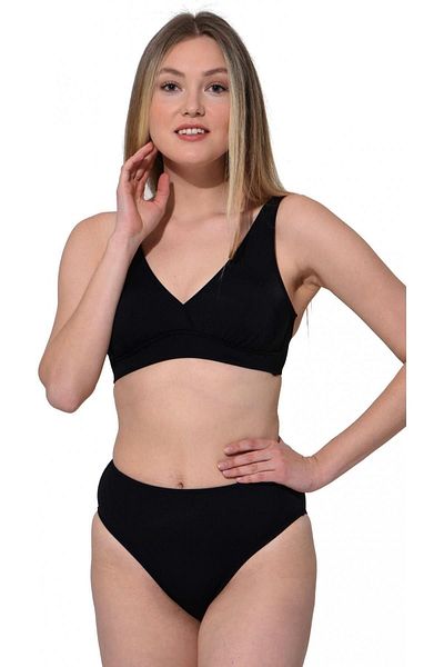 Argisa Plain Double Breasted Bikini 5032 Black Plus Size