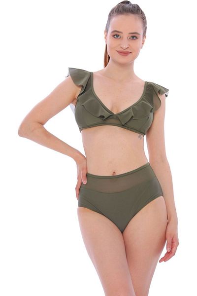 Argisa Flat Ruffle High Waist New Bikini 5029 Khaki
