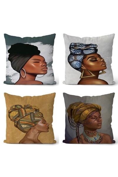 EVPANYA Африканські жінки Дизайн Двосторонній 4-х частинний чохол для подушки