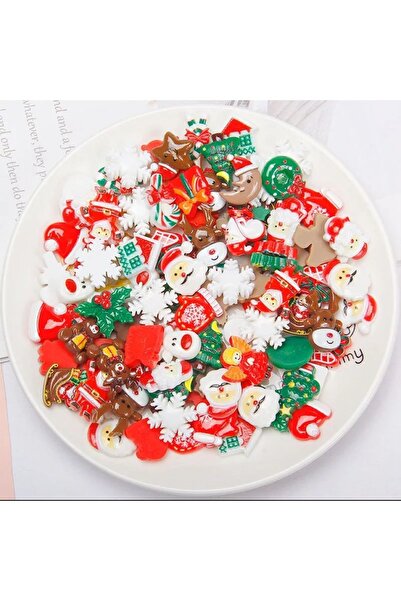 Beauty Box 30 Adet Yılbaşı Noel Nail Charms Mini Tırnak Süsleri Nail Art Tırn...