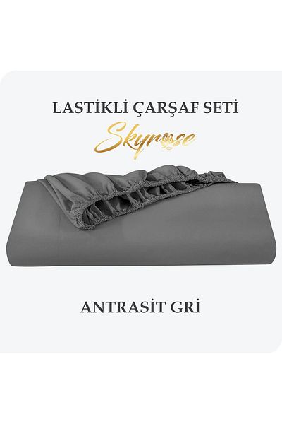 Skyrose King Size Flat Elastic Sheet Set, Hotel Sheet Set, King Size Elastic Sheet 180x200 30x2