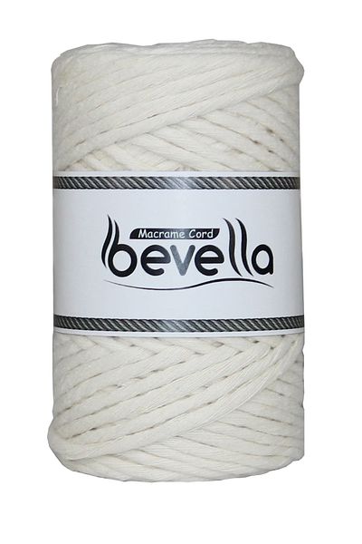 Bevella Macrame Cord Taranan Macrame Σχοινί 3mm Single Twist Can Be Scalloped Βαμβακερό σχοινί μακραμέ εκρού