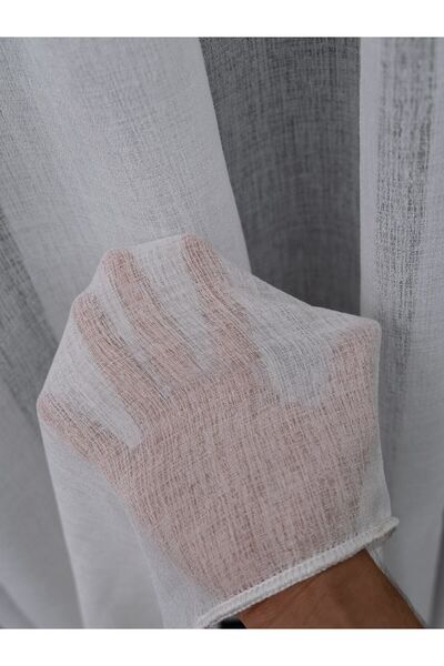 Evdepo Home Perdele din tul din in, fără pliuri, cu instalare simplă, cu șnur...