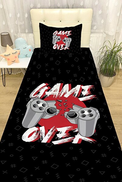 EVPANYA Gamer Oyuncu 9 Desenli Yatak Örtüsü ve Yastık Kılıfı
