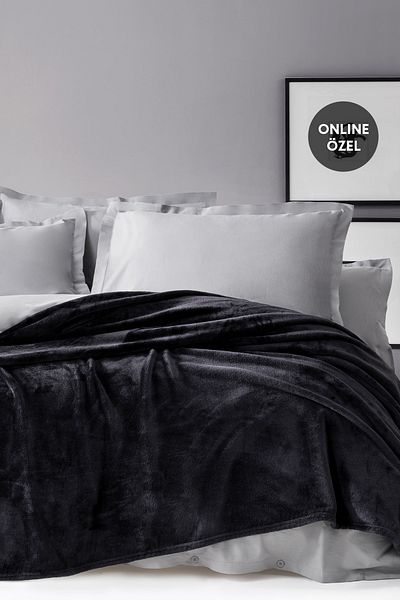 Yataş Olenna Double Wellsoft Blanket - Anthracite