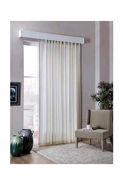 Evdepo Home Crown Ready-to-Wear Sunshade Curtain Satin Fabric Extra-forced Plain Stitching - Cream