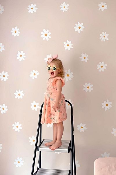 212shop 110 Pcs Decorative Daisy Kids Room Wall Sticker Decal Set