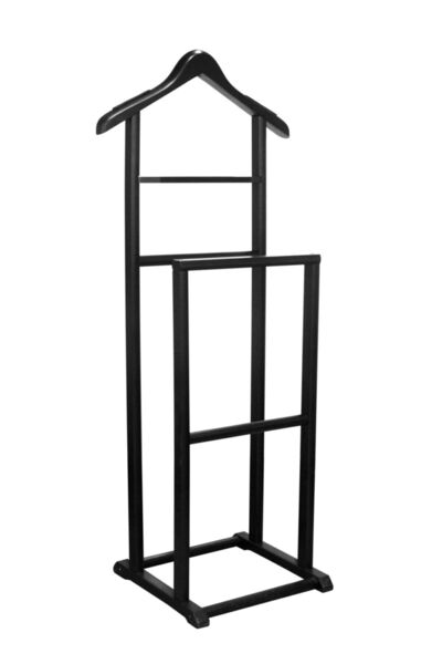 NYN Ahşap Dilsiz Uşak Siyah Renk Ikili Ayaklı Askı