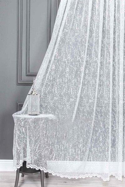 Evdepo Home Ready to Use Regular Pleat Tulle Curtain Single Wing