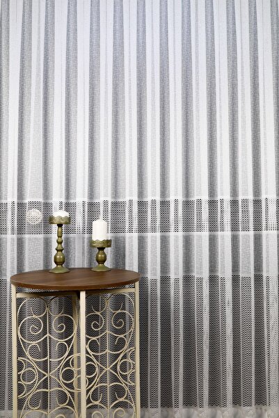 Evdepo Home Sconce Knitted Regular Pleat, Tulle Curtain Single Wing - Ecru (Off White)