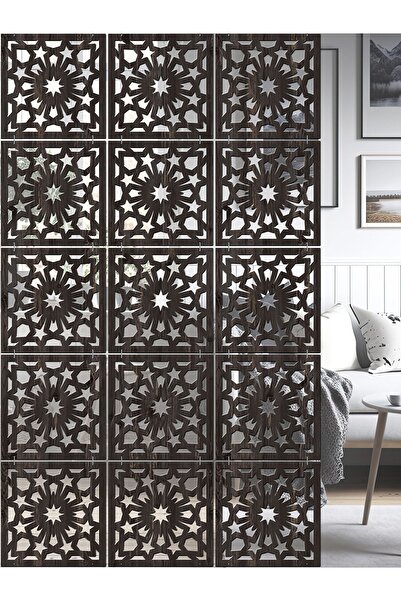 standarts Makta ® Lazer Kesim Sarkıt Paravan, Ahşap Seperatör, Oda Bölücü 4'lü Panel Levha Seti