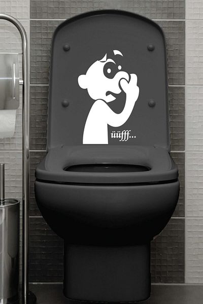 212shop Funny Uff Smell Decorative | Toilet Bathroom WC Sticker - 15x22,5 - With Transfer