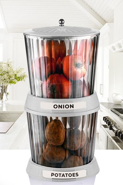 Queen’s Kitchen 2 Layer Acrylic Luxury Potato-onion and Detergent Storage