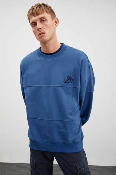 GRIMELANGE Μπλε φούτερ Kaylen Oversize