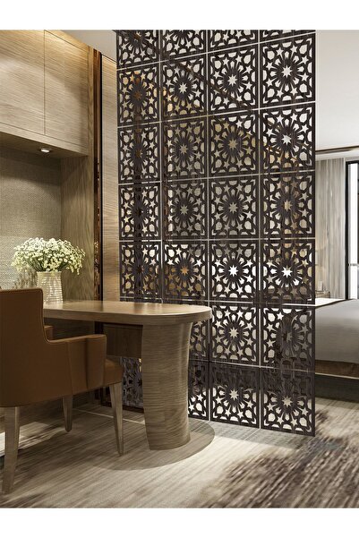 standarts Makta ® Lazer Kesim Sarkıt Paravan, Ahşap Seperatör, Oda Bölücü 4'lü Panel Levha Seti