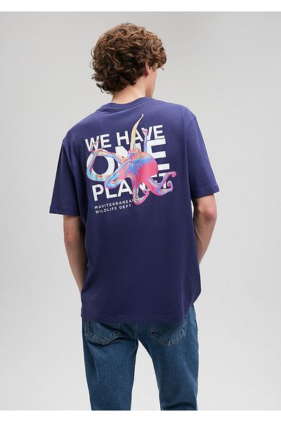 Mavi Μπλουζάκι με στάμπα ναυτικό μπλε Loose Fit / Loose Relaxed Fit0612083-70722