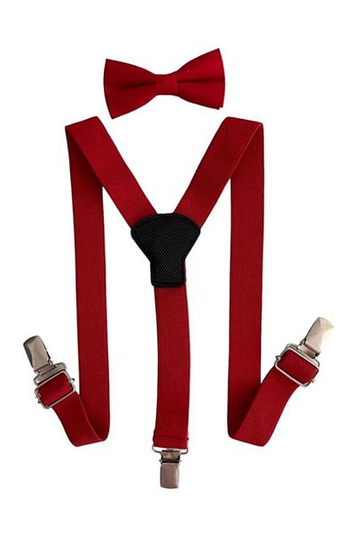 OKAVANGO 1-8 Years 23 April Boy Red Bow Tie Suspender Set