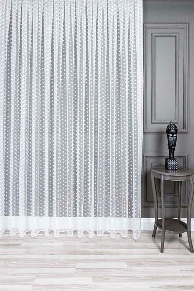 Evdepo Home Crown Ready to Use Regular Pleat Tulle Curtain Single Wing